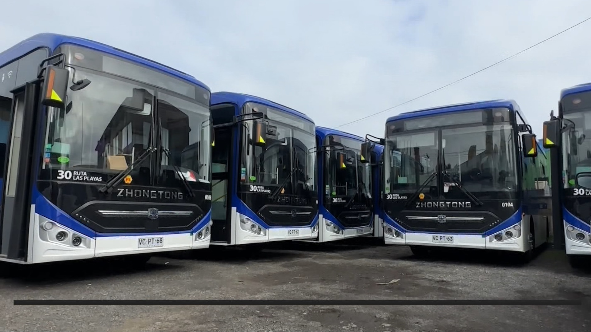 Bus Eléctrico en Terminal Lirquén - Recorrido 30QR